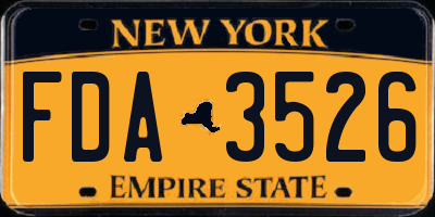 NY license plate FDA3526