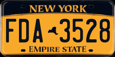 NY license plate FDA3528