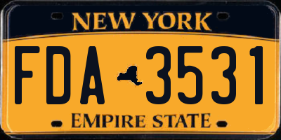 NY license plate FDA3531