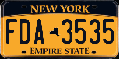 NY license plate FDA3535