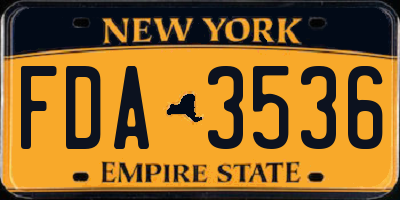 NY license plate FDA3536