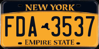 NY license plate FDA3537