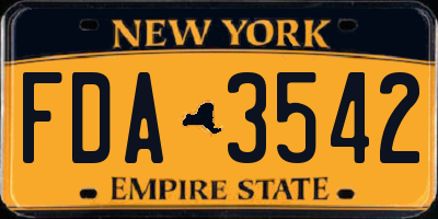 NY license plate FDA3542