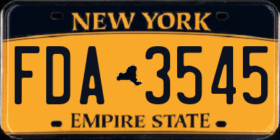 NY license plate FDA3545
