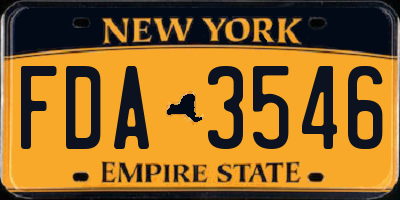 NY license plate FDA3546