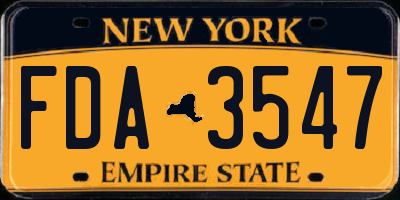 NY license plate FDA3547