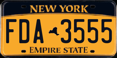 NY license plate FDA3555