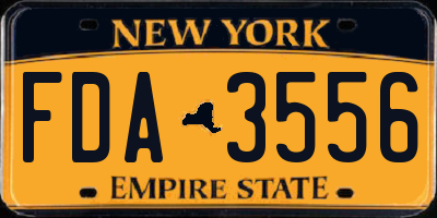 NY license plate FDA3556