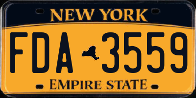 NY license plate FDA3559