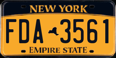 NY license plate FDA3561