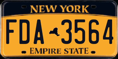 NY license plate FDA3564
