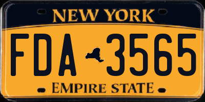NY license plate FDA3565