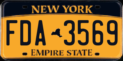 NY license plate FDA3569