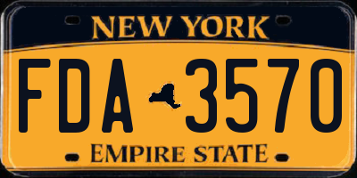 NY license plate FDA3570
