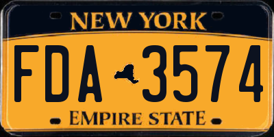 NY license plate FDA3574
