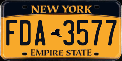 NY license plate FDA3577