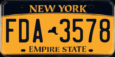 NY license plate FDA3578