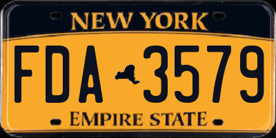NY license plate FDA3579