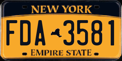 NY license plate FDA3581