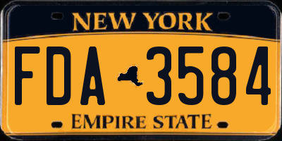 NY license plate FDA3584