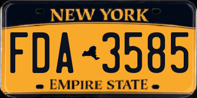 NY license plate FDA3585