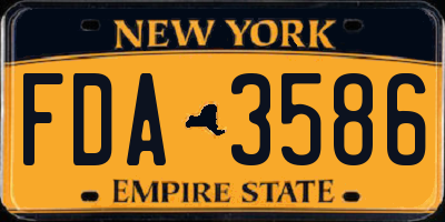 NY license plate FDA3586