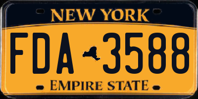 NY license plate FDA3588