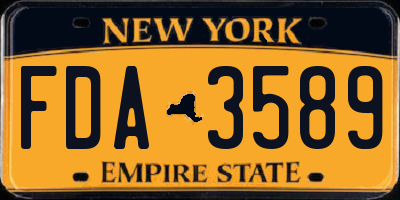 NY license plate FDA3589