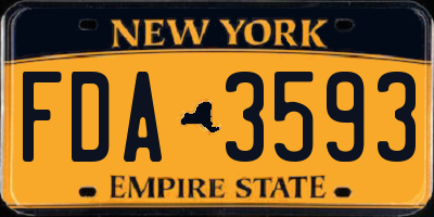 NY license plate FDA3593