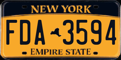 NY license plate FDA3594