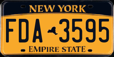 NY license plate FDA3595