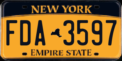 NY license plate FDA3597