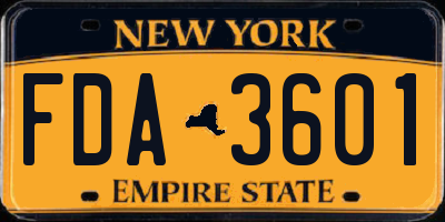 NY license plate FDA3601
