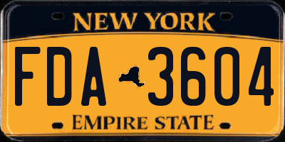 NY license plate FDA3604