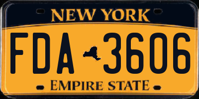 NY license plate FDA3606