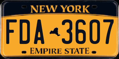 NY license plate FDA3607