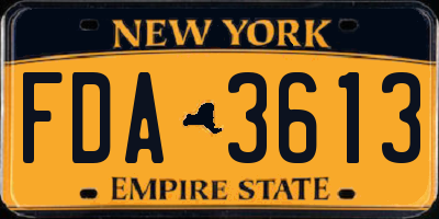 NY license plate FDA3613