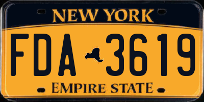 NY license plate FDA3619