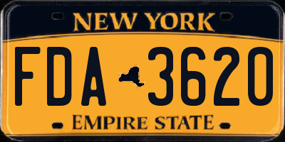 NY license plate FDA3620