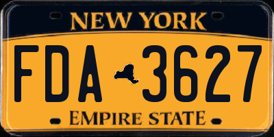 NY license plate FDA3627