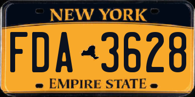 NY license plate FDA3628