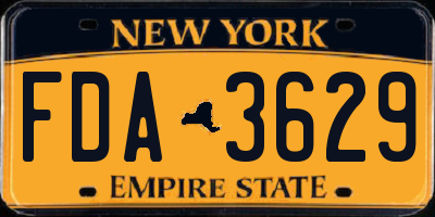 NY license plate FDA3629