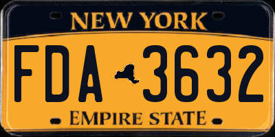 NY license plate FDA3632