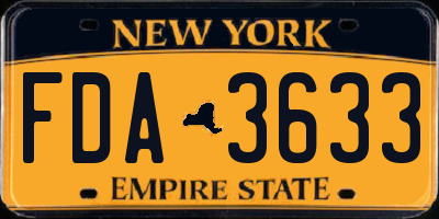 NY license plate FDA3633