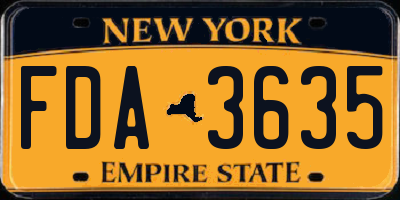 NY license plate FDA3635