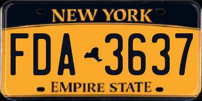 NY license plate FDA3637
