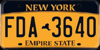 NY license plate FDA3640