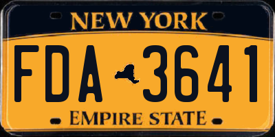 NY license plate FDA3641