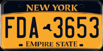 NY license plate FDA3653
