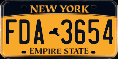 NY license plate FDA3654